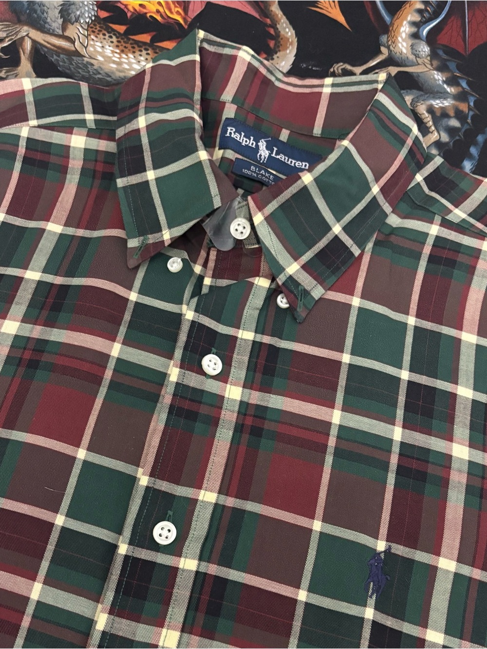 Ralph Lauren Men’s Blake Plaid Button-Down Shirt, XL **READ DESCRIPTION**